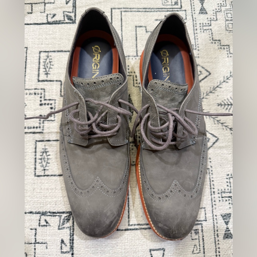 Cole Haan Original Grand Gray Leather Wingtip Shoes